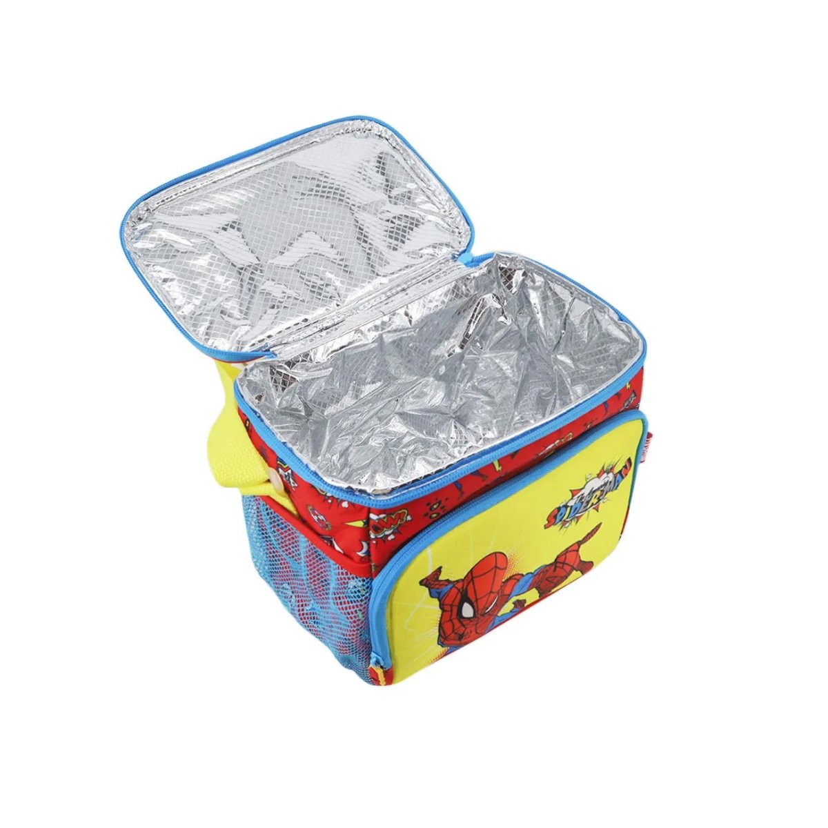 Lunchera Termica Spiderman Hombre Araña - Bolsillo Frontal En Relieve 3D