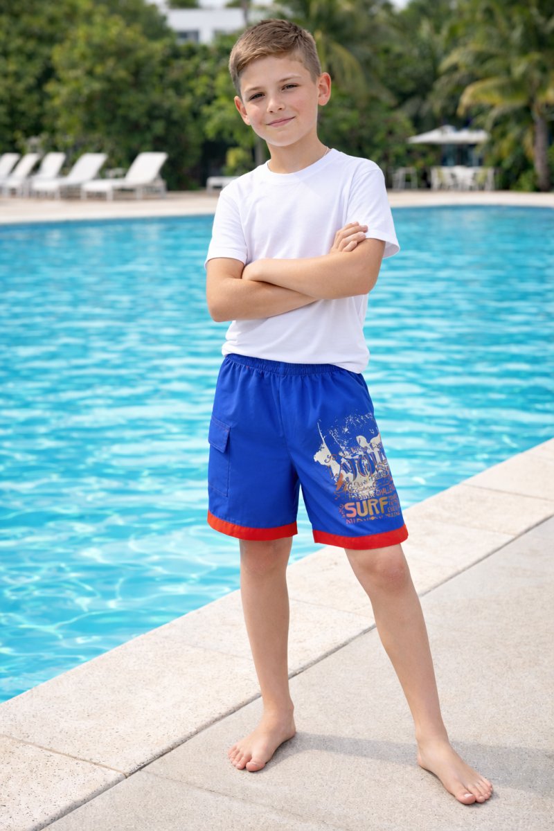 Short de Baño Estampado Microfibra Con Cintura Elastizada