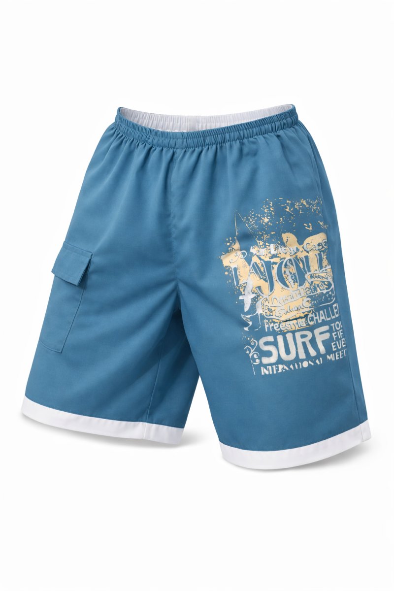 Short de Baño Estampado Microfifra Con Cintura Elastizada