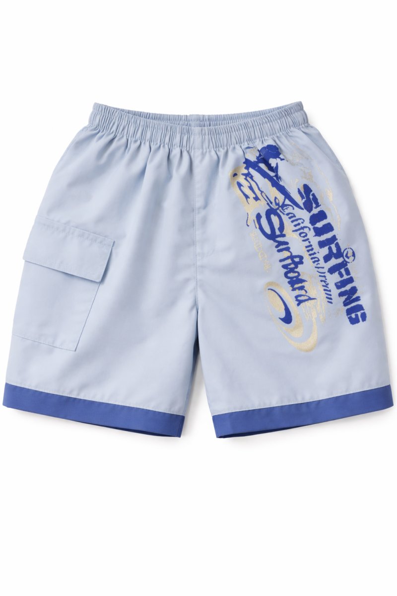 Short de Baño Estampado Microfifra Con Cintura Elastizada