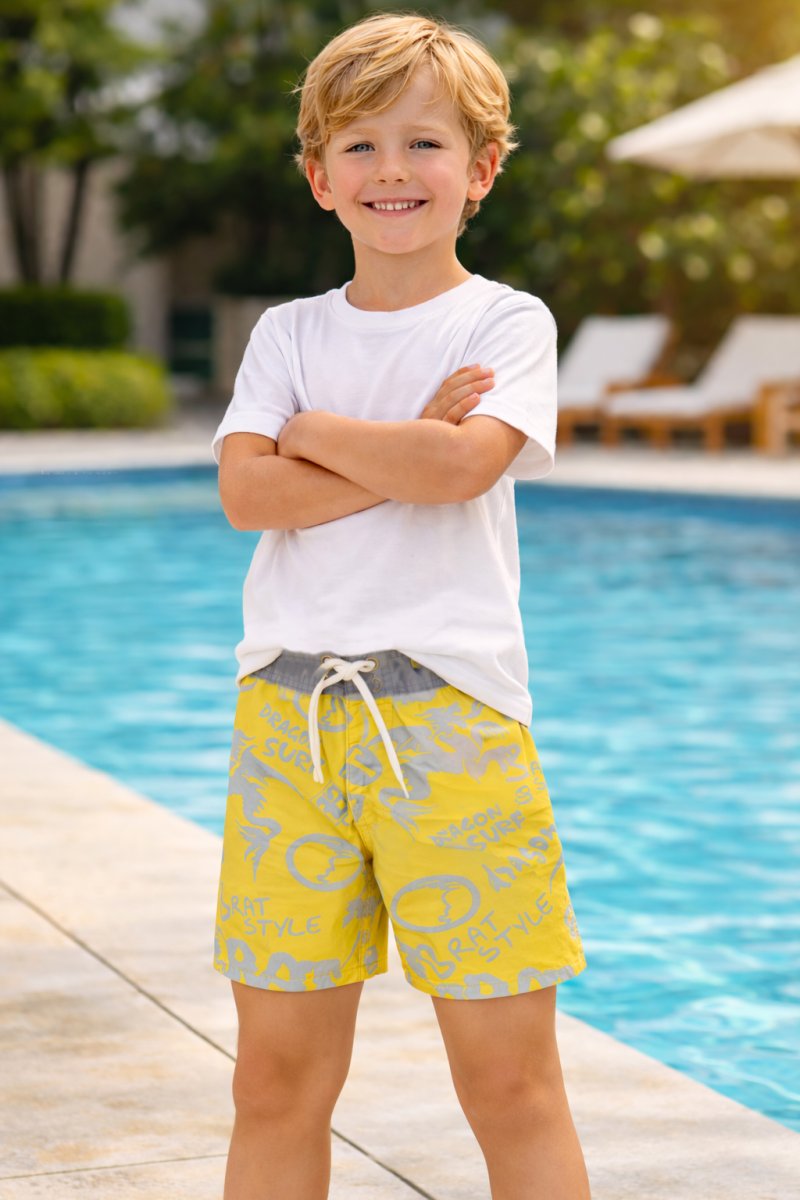 Short de Baño Microfibra Estampado Dragon