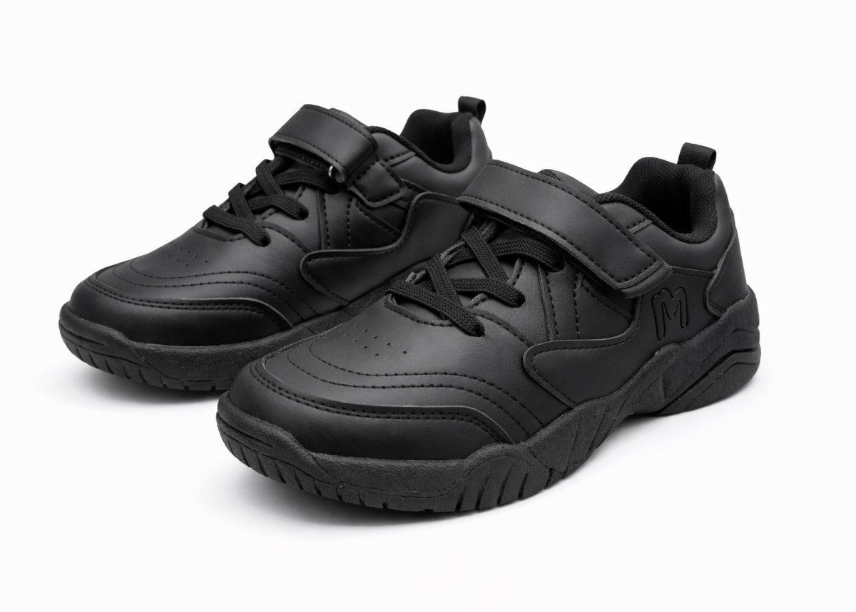 Zapatilla Colegial Cuerina con Elastico y Velcro