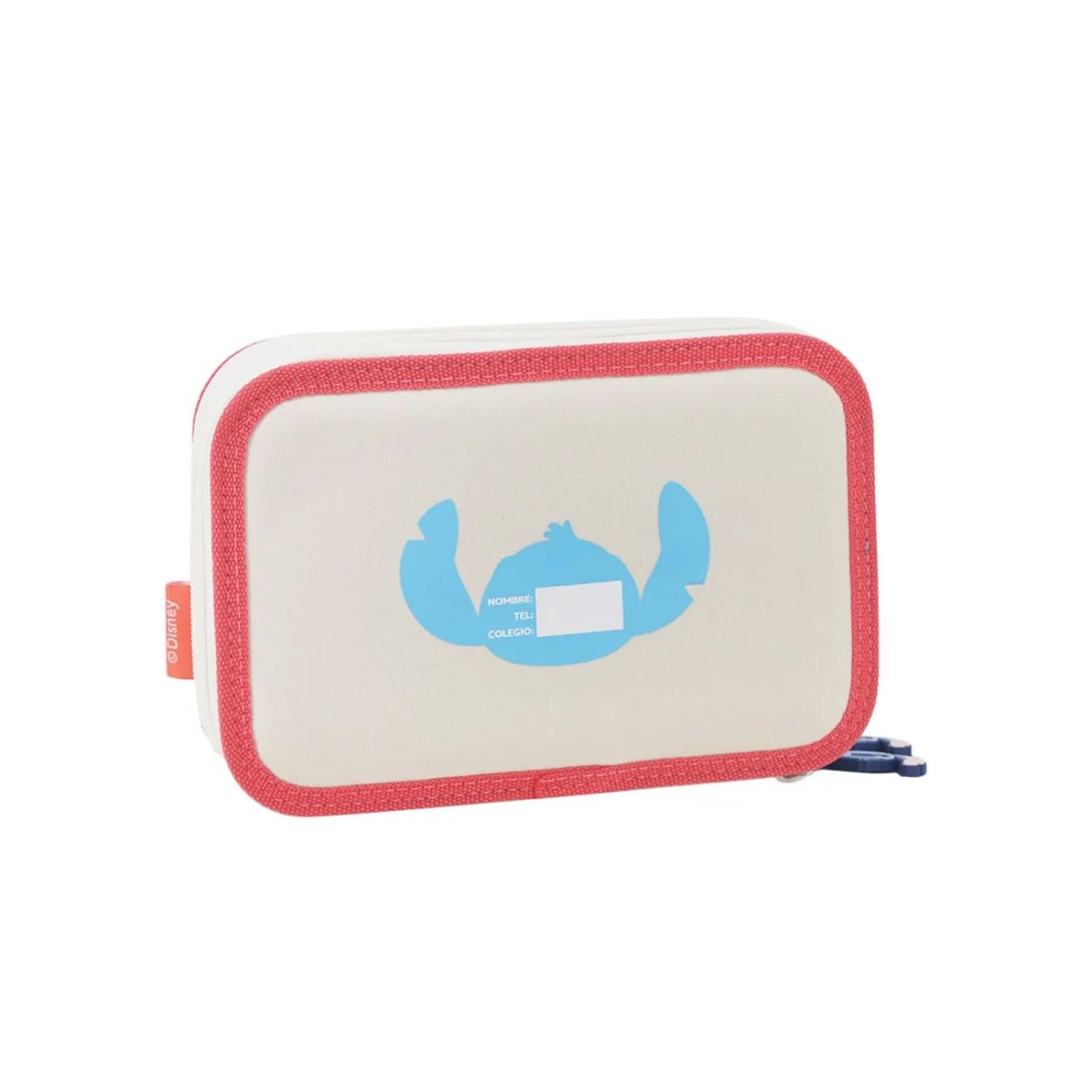 Cartuchera Stitch - 2 Divisiones - Frente Con Glitter