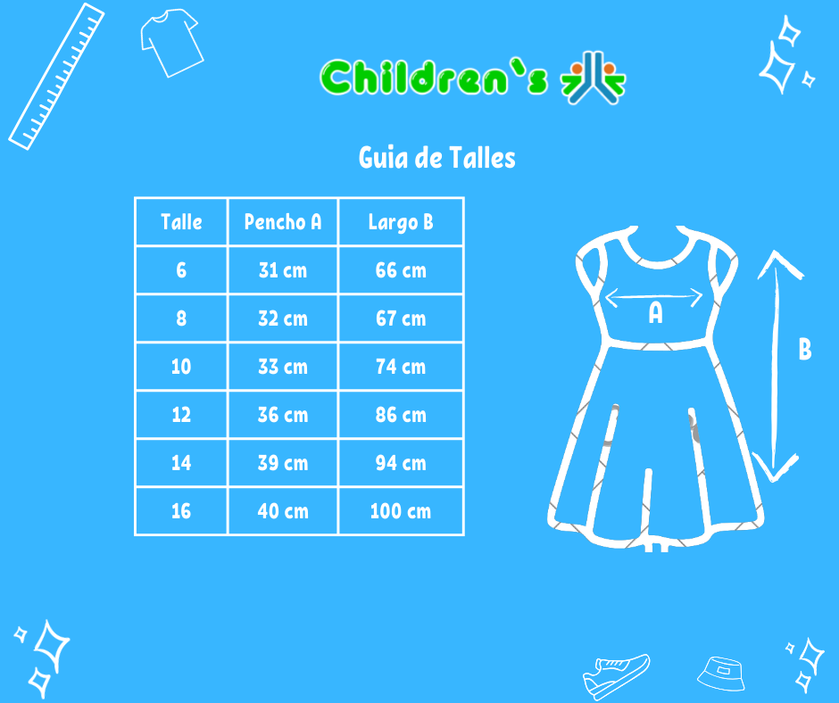 Guia de talles Jumper  Colegial Sarga
