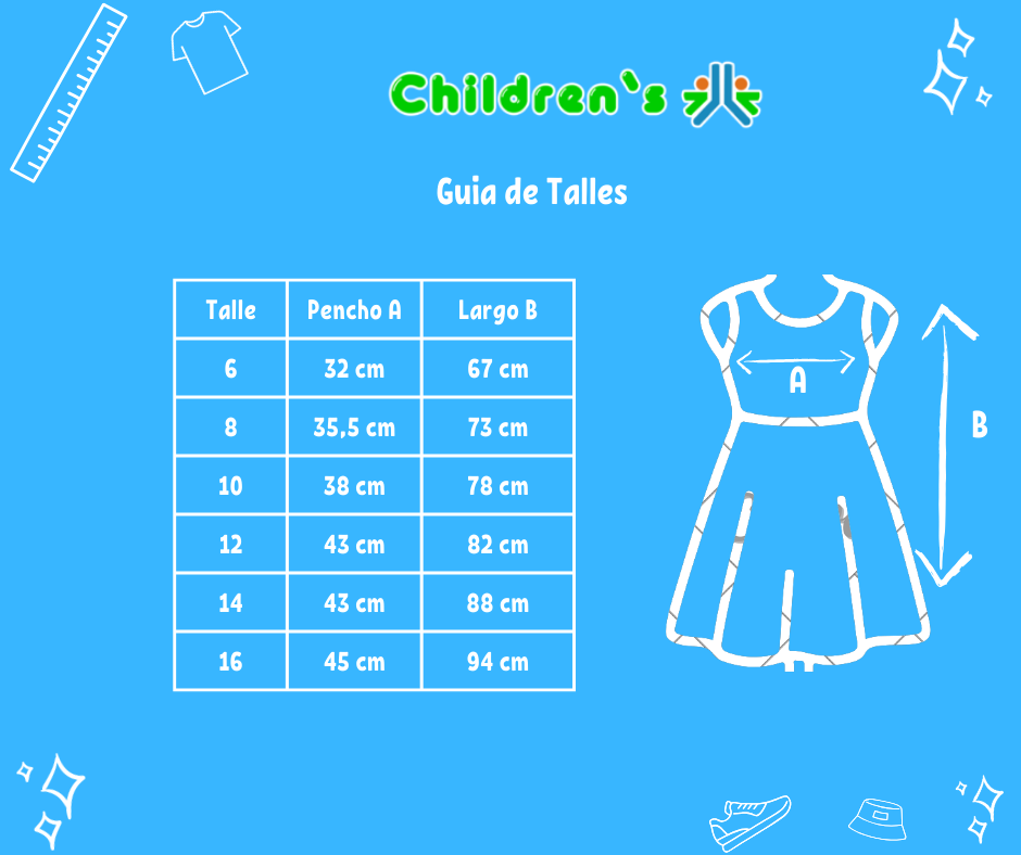 Guia de talles Jumper Colegial Acrocel Ceolon
