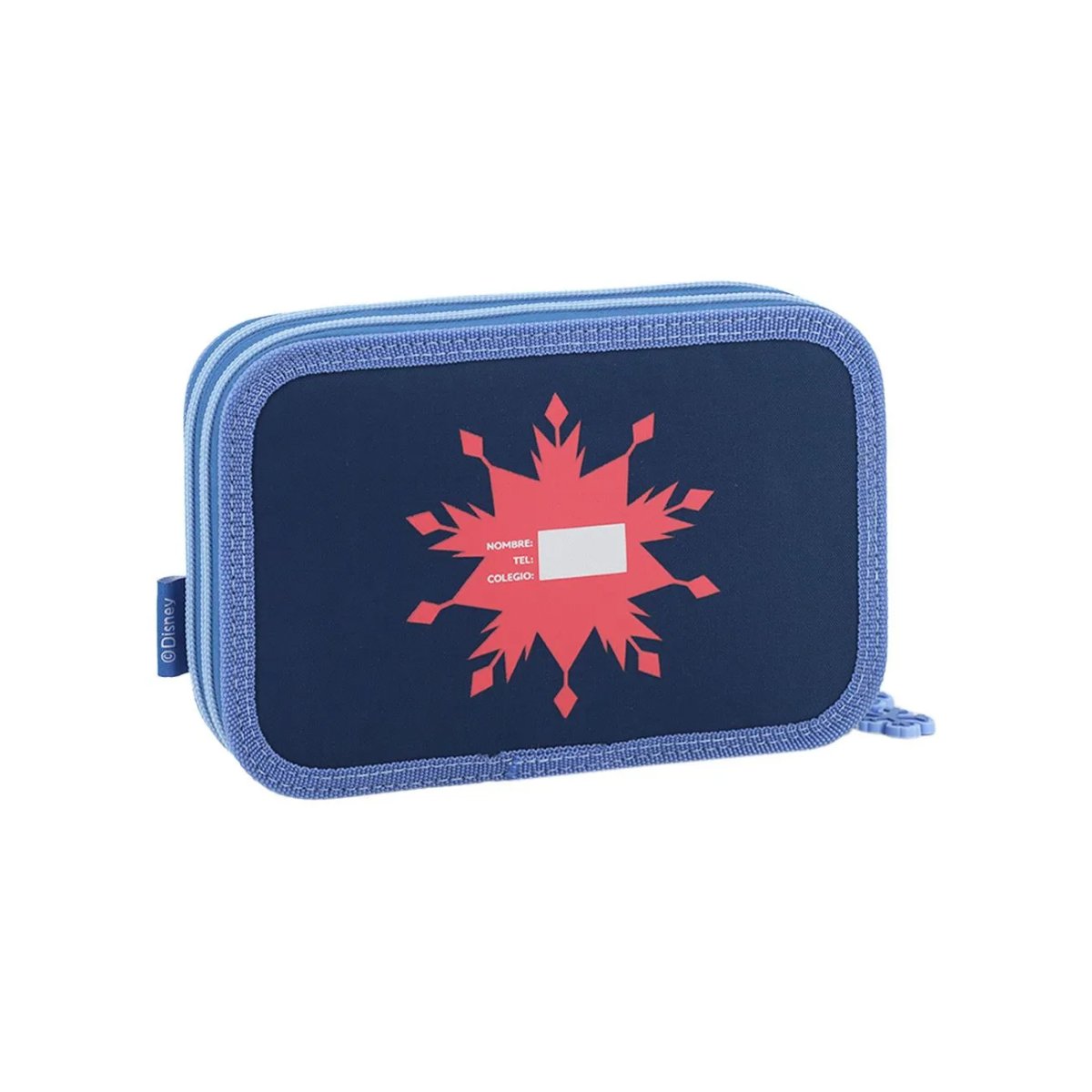 Cartuchera Elsa Frozen - 2 Divisiones - Frente Con Glitter