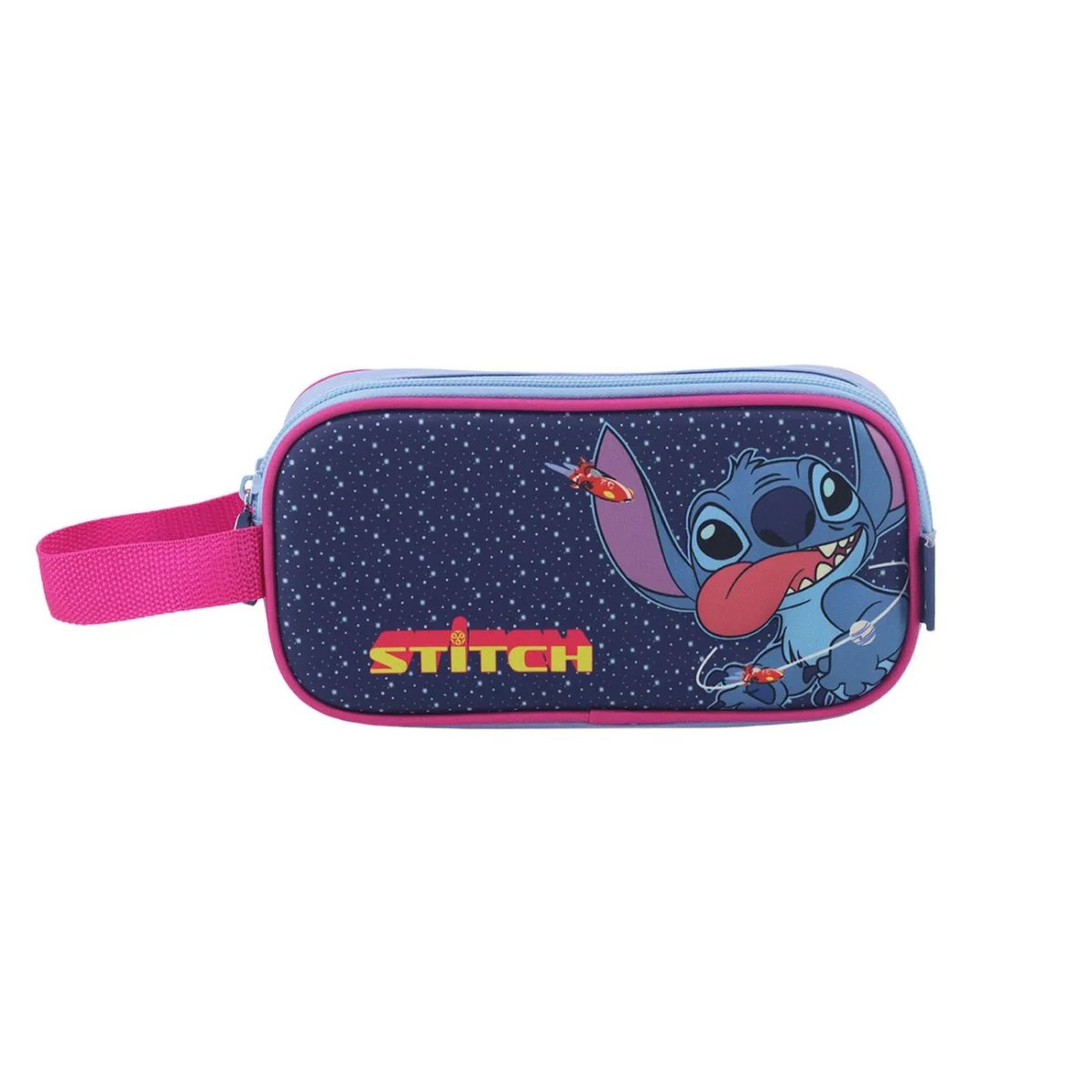 Cartuchera Stitch - 2 Cierres - Con Frente 3D