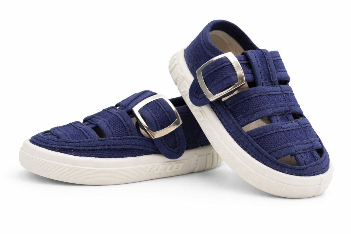 Zapatilla Sandalia de  Lona Tipo Franciscana Con Hebilla