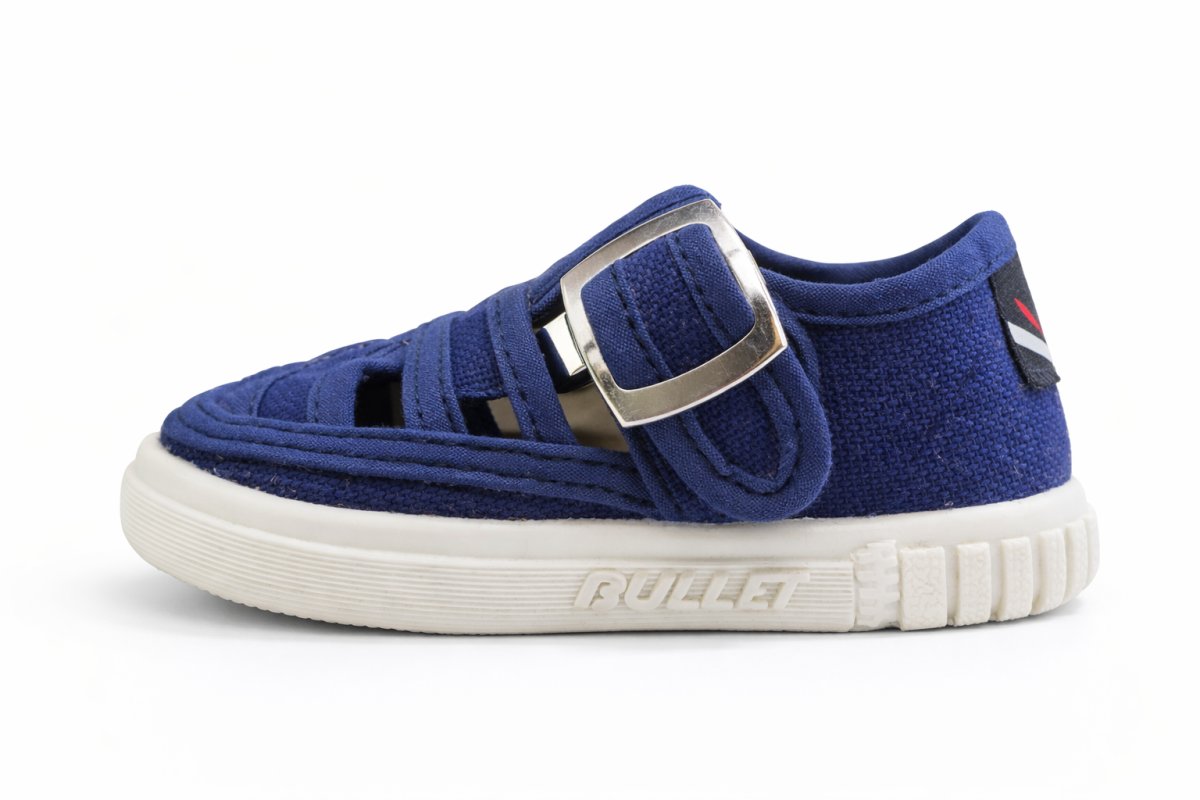 Zapatilla Sandalia de  Lona Tipo Franciscana Con Hebilla