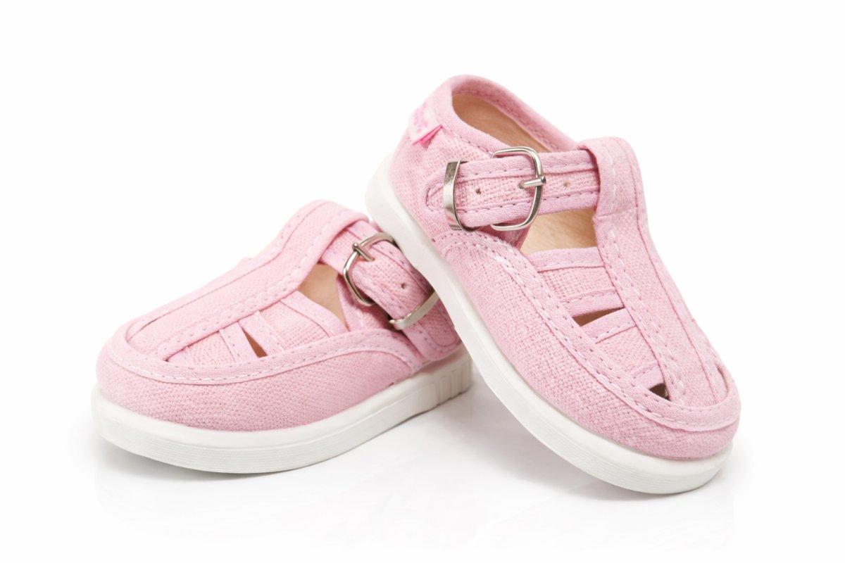 Zapatilla Sandalia de  Lona Tipo Franciscana Con Hebilla