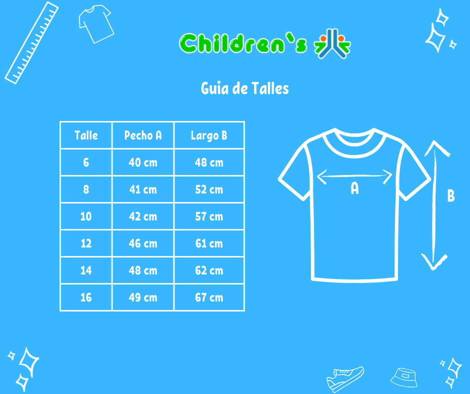 Guia de talles Remera (Camiseta) Futbol Argentina Mundial 2026