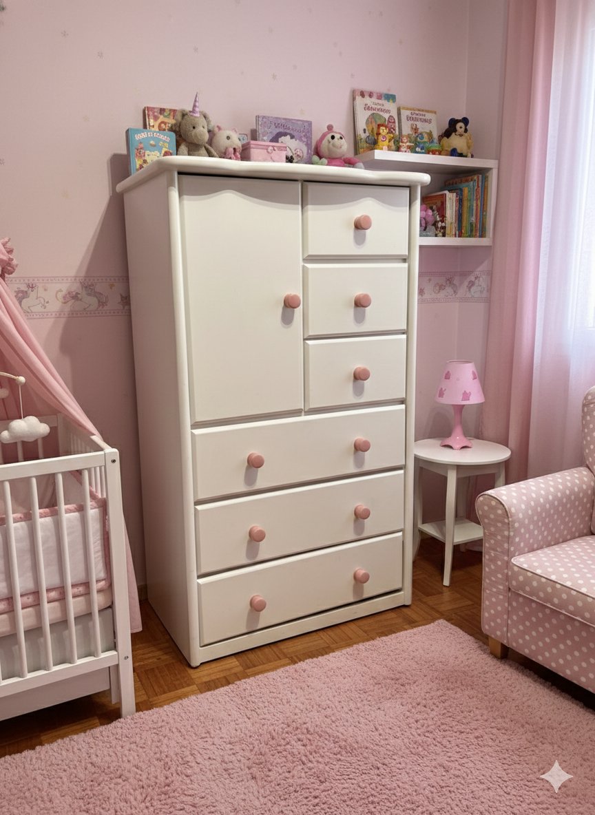 Ropero cajonera infantil Madera laqueada MDF