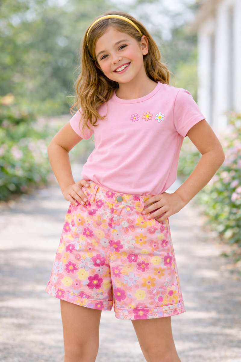 Short Tela Estampada Poplin