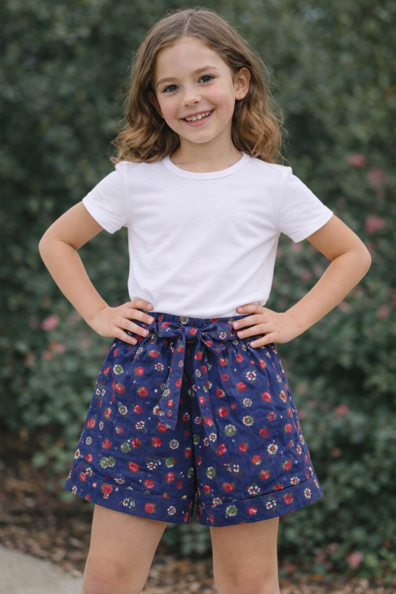 Short Con Cintura Elastizada Con lazo Poplin Estampado