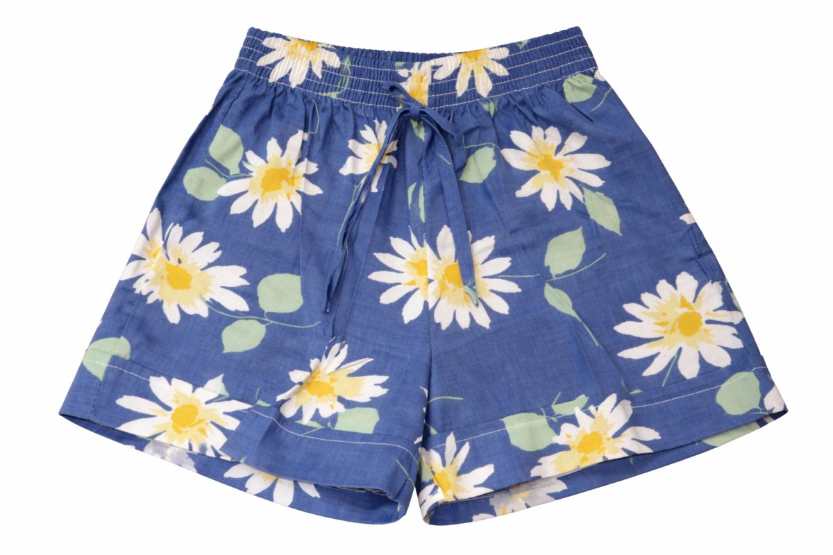 short poplin estampando cintura elastizada