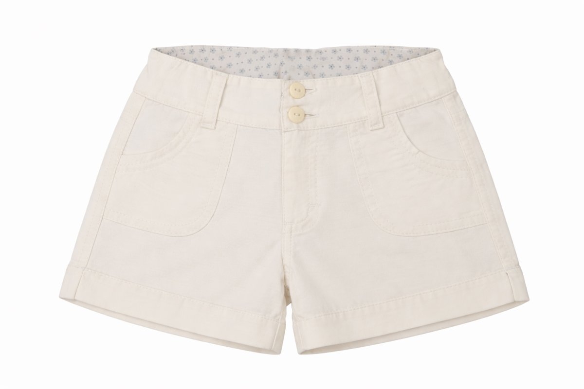 Short Gabardina Con Cintura Elastizada