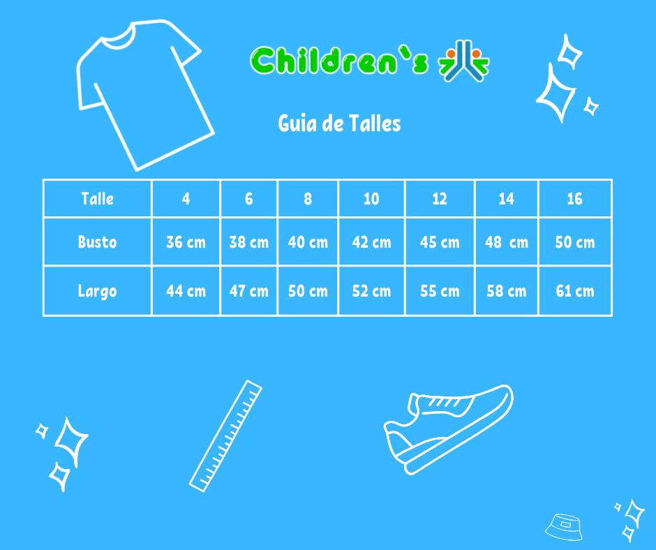 Guia de talles Buzo Algodon Colegial Friza Premium Cintura Elastizada