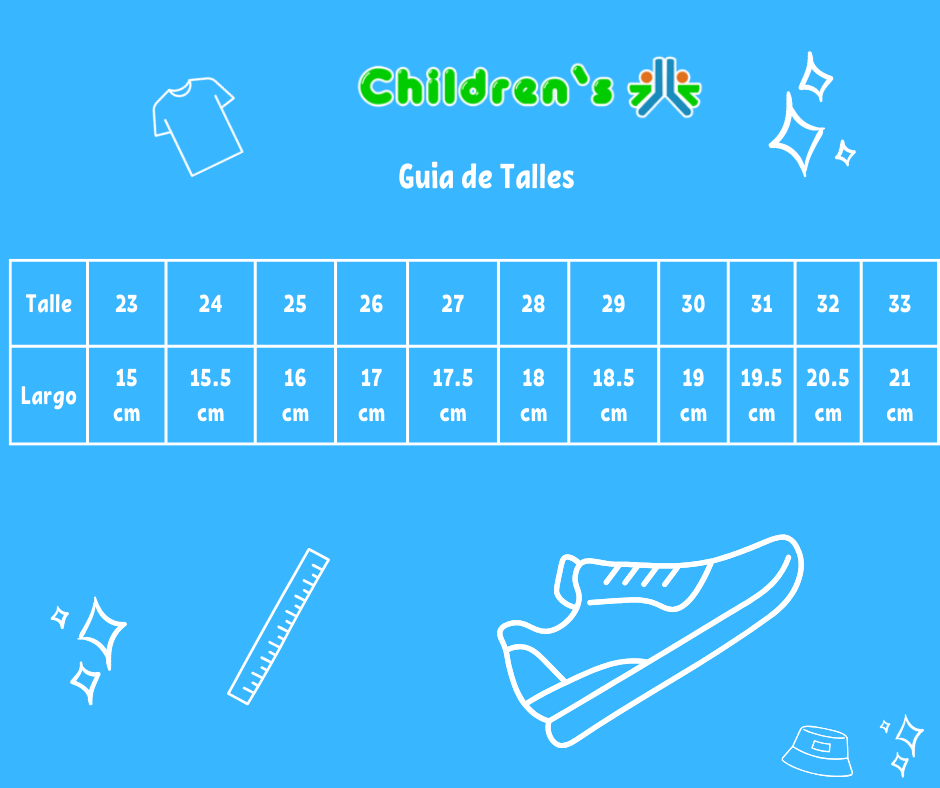 Guia de talles Zapatilla Medio Basket Lona Velcro