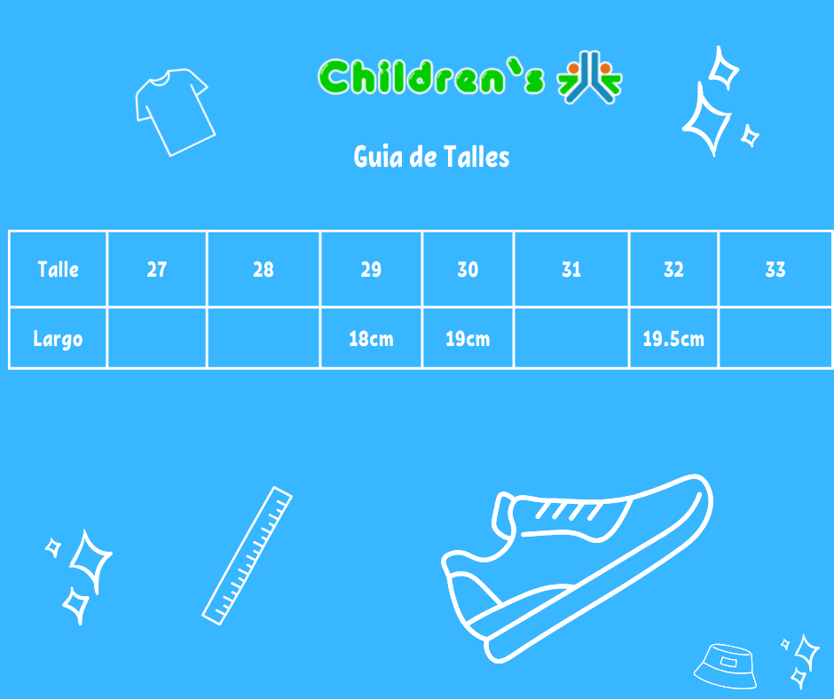 Tabla de talles — Zapato Colegial Canadiense con Cordon