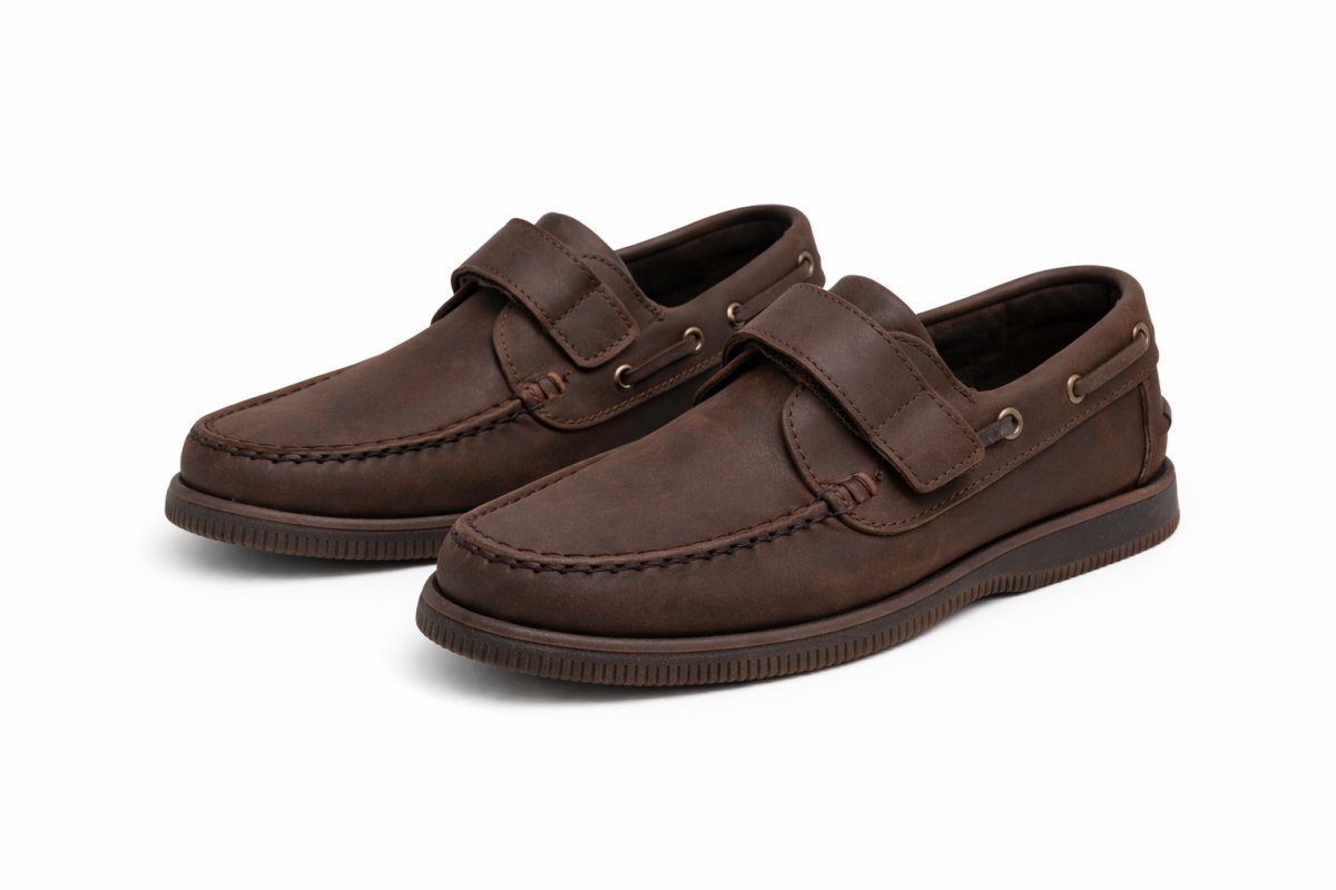 Zapato Calzado Colegial Nautico Velcro - Abrojo