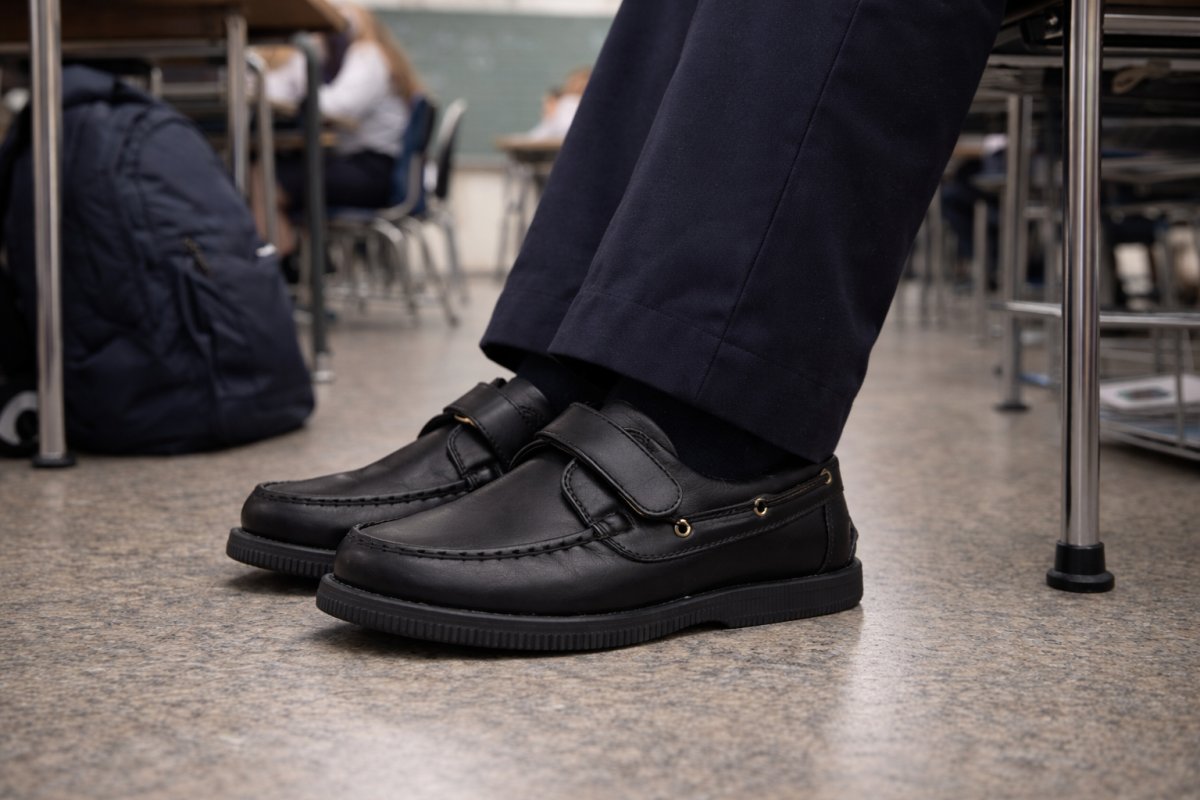 Zapato Calzado Colegial Nautico Velcro - Abrojo