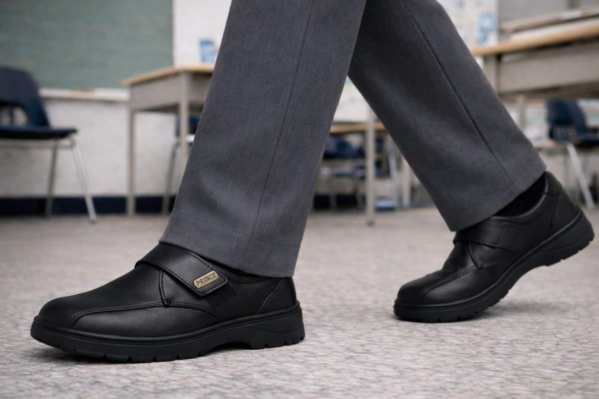 Zapato Colegial Cosido Ecocuero velcro