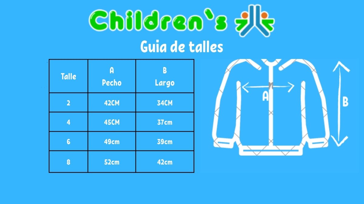 Guia de talles Buzo Polar Algodon c/ Medio Cierre