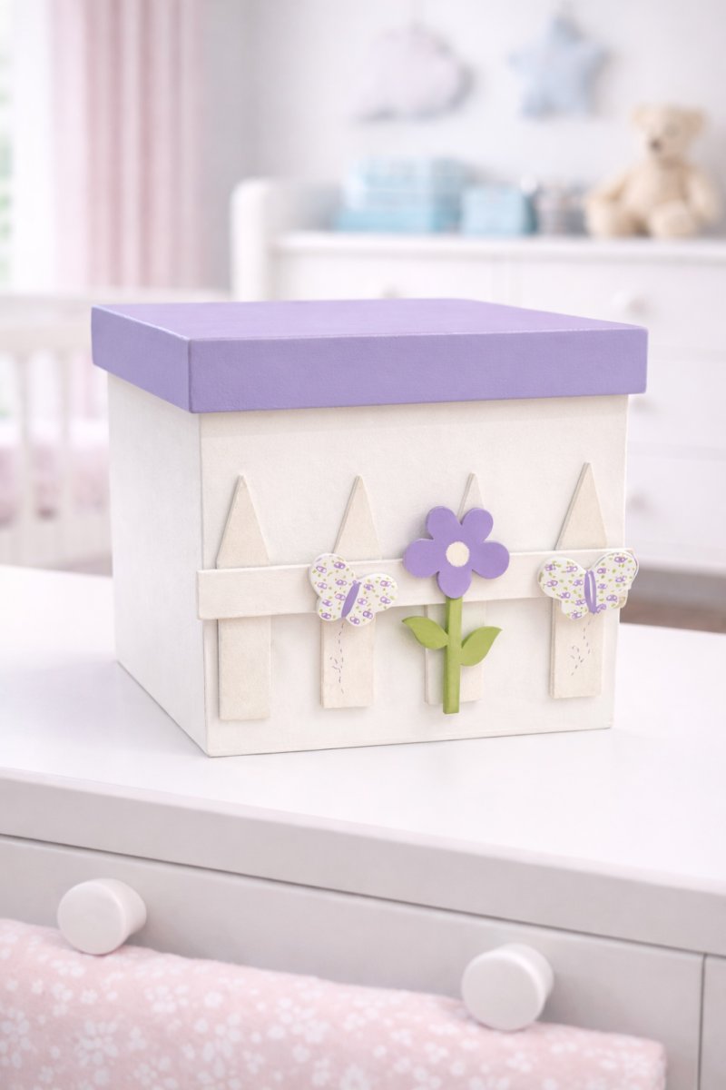 Caja de Madera Artesanal con Tapa Decorado a Mano