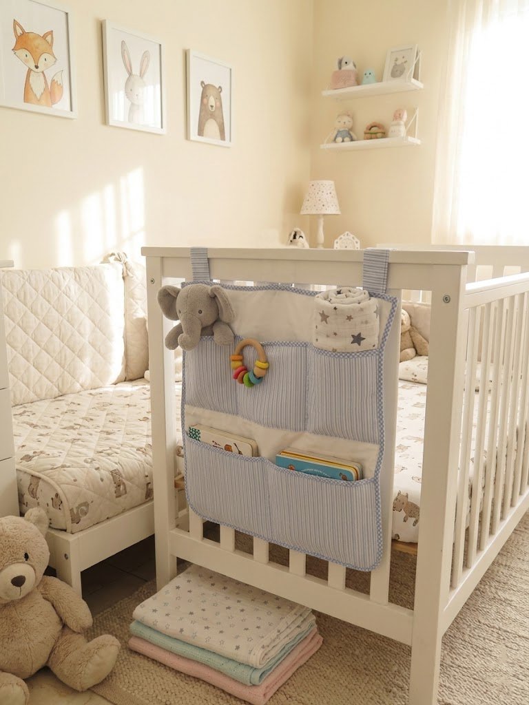 Bolsillero Organizador para catre/cuna combinado Motivos Varios