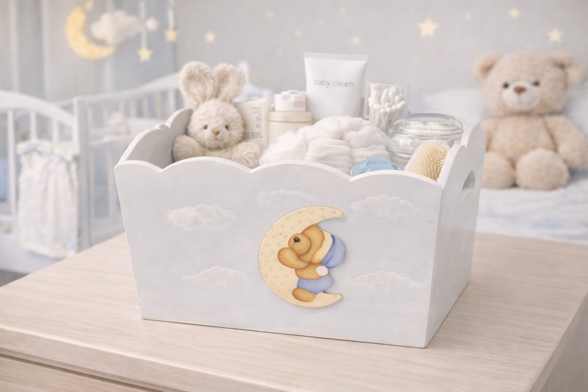 PortaCosmetico de Madera Artesanal Decorado a Mano