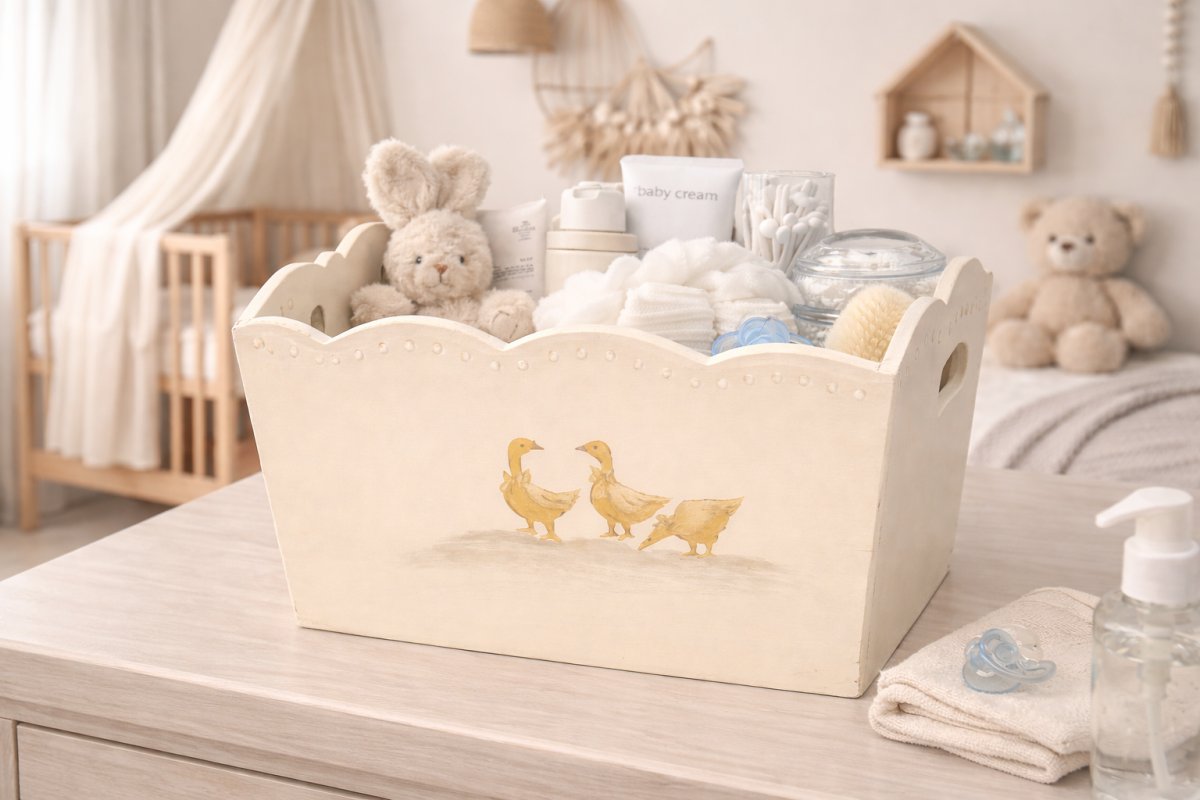 PortaCosmetico de Madera Artesanal Decorado a Mano