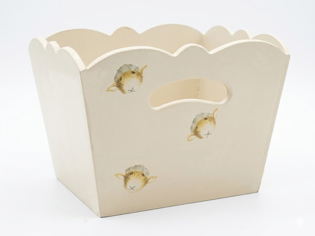 PortaCosmetico de Madera Artesanal Decorado a Mano