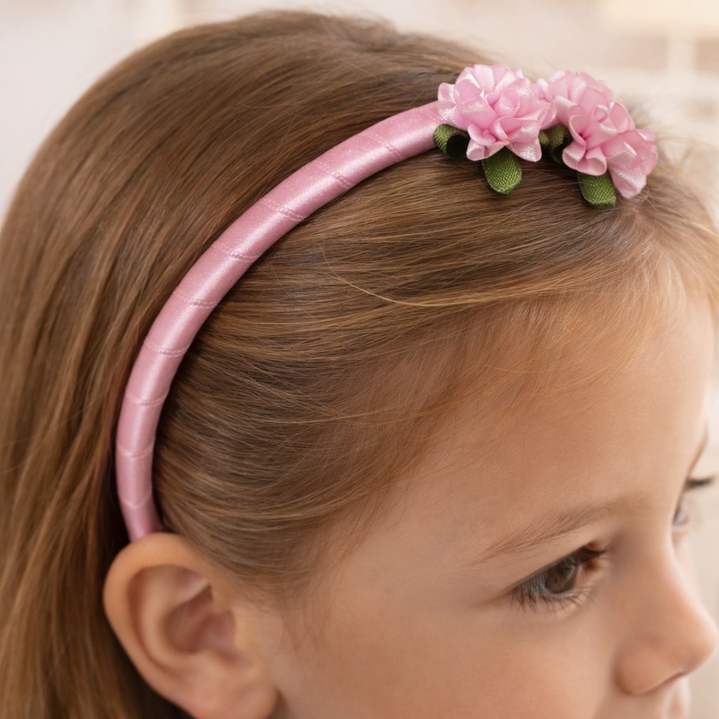 Vincha Rigida con Aplique y Diseño de Flor, Moño  colores  Varios