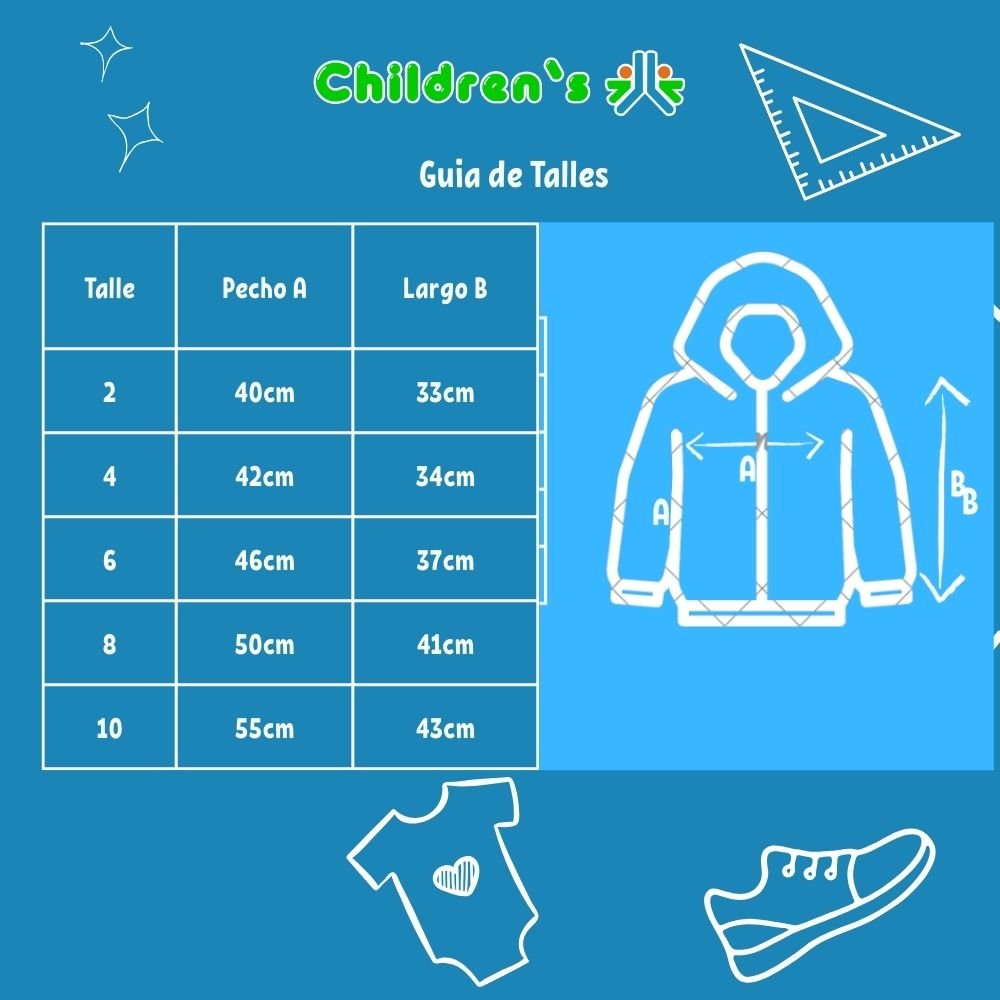 Guia de talles Buzo Friza Premium Canguro