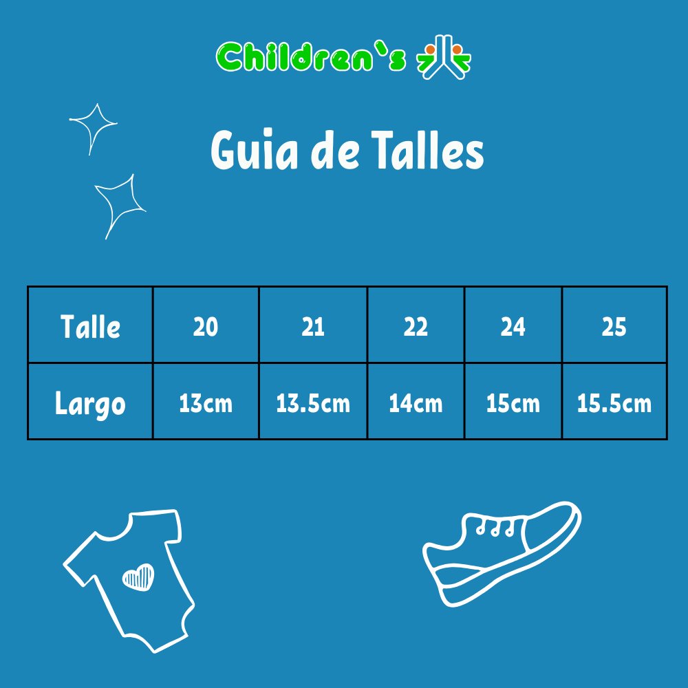 Guia de talles Nautico Gamuza con Velcro