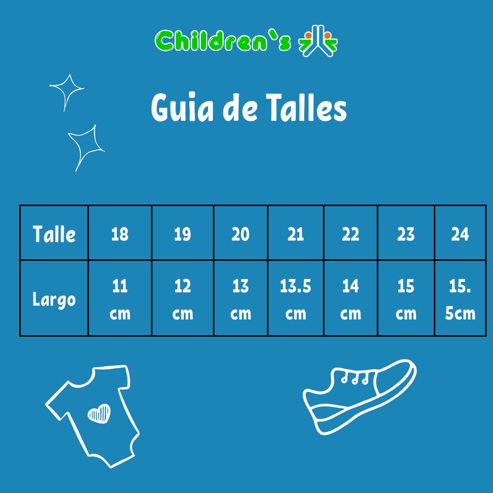 Guia de talles Zapato Nautico Con Velcro de Gamuza - Mocasin