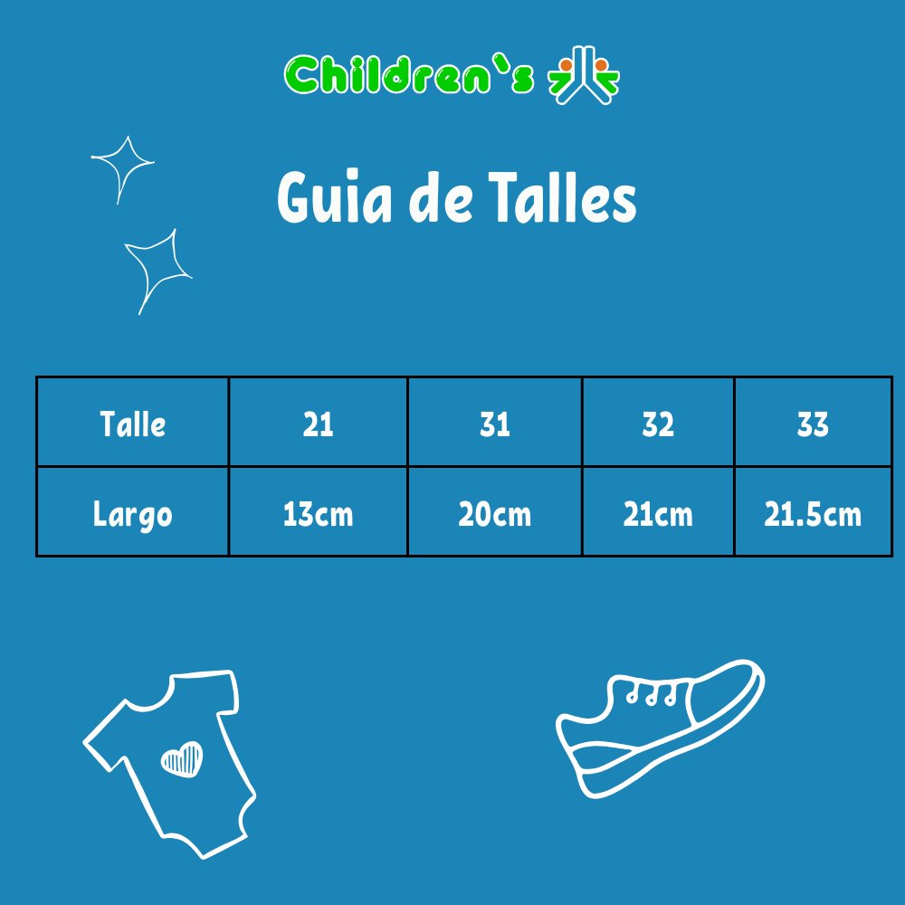 Guia de talles Nautico Gamuza con Cordones