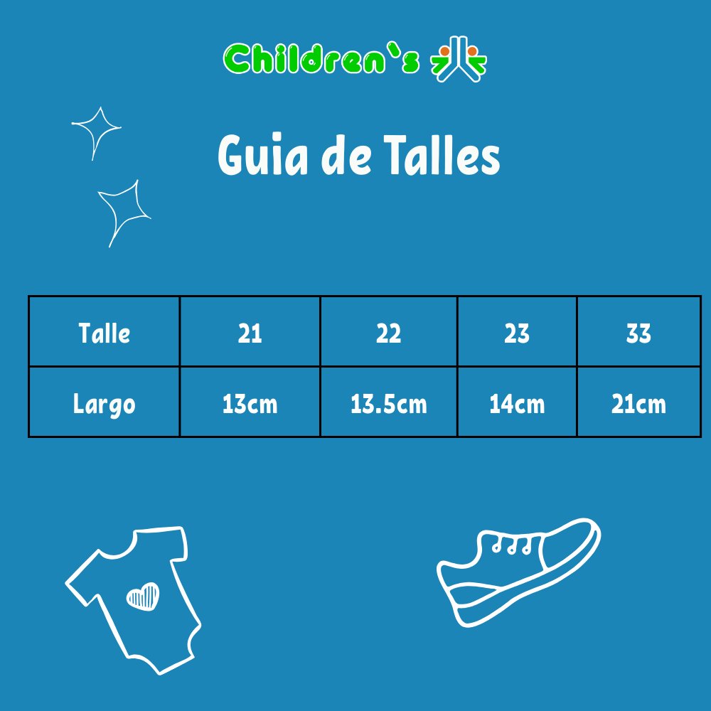 Guia de talles Nautico Gamuza con Cordones