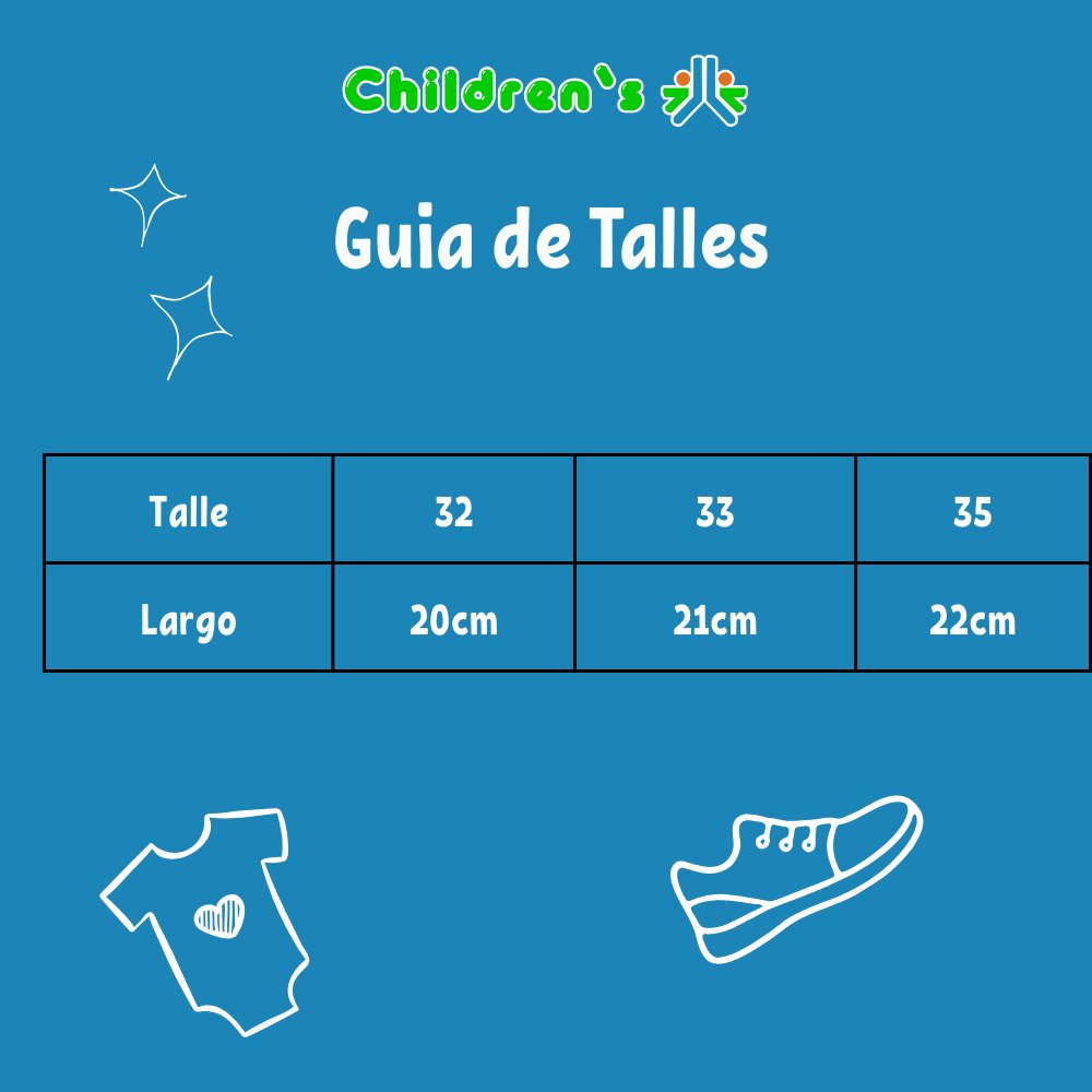 Guia de talles Nautico Cocido con Velcro