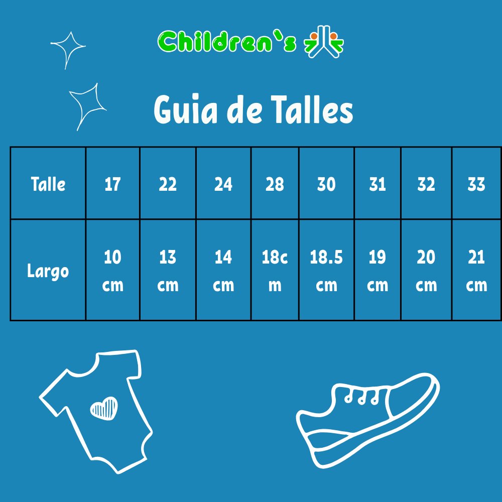 Guia de talles Nautico Gamuza con Velcro