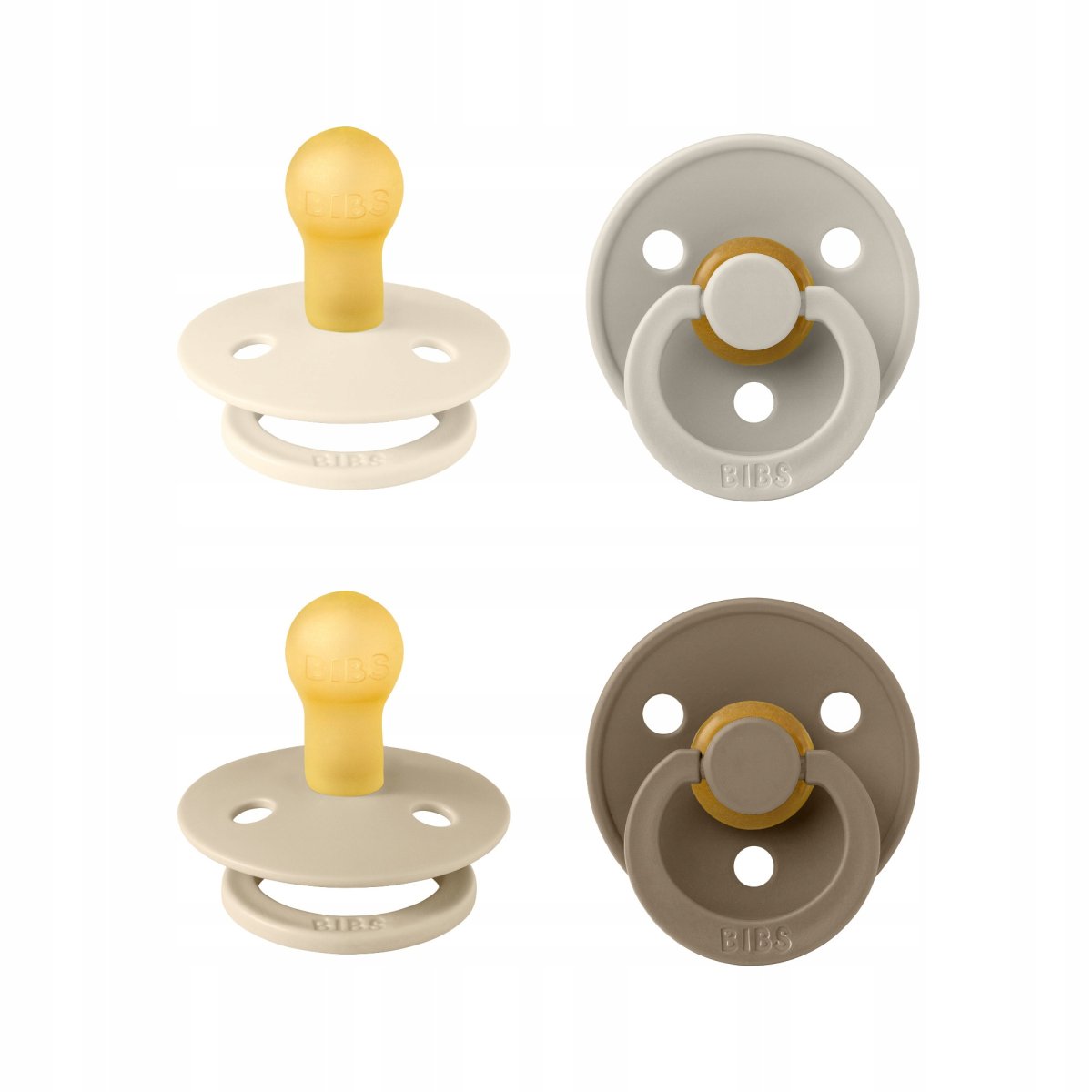 Chupetes Bibs x4 Colour Natural Rubber - Tetina De Caucho Natural - Latex - 6-18 Meses