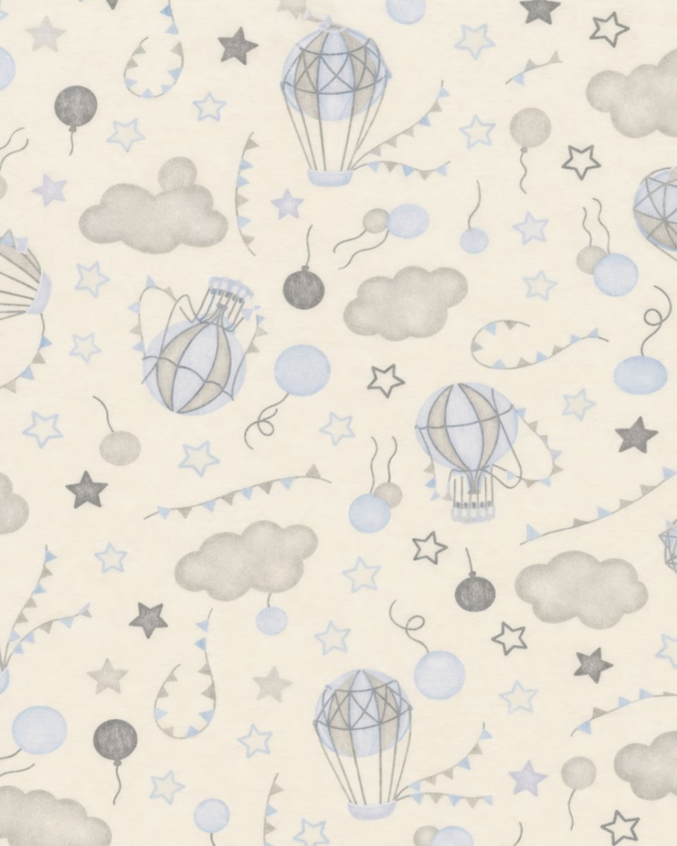 Conjunto Algodon Medio Osito Sin Pie Body M/L Estampada Globos