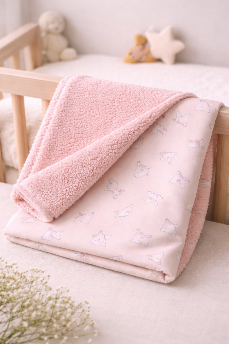 Manta Reversible Piel y Algodon Estampado