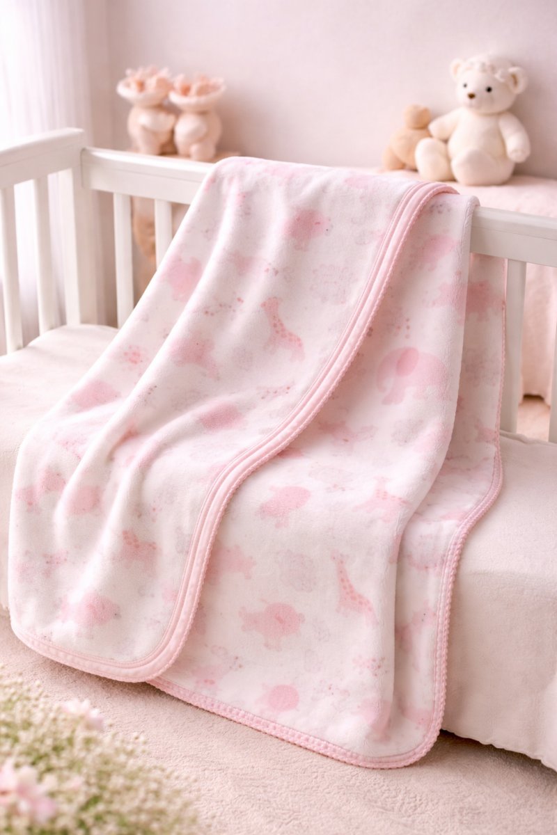 Manta Polar Estampada Con Picot