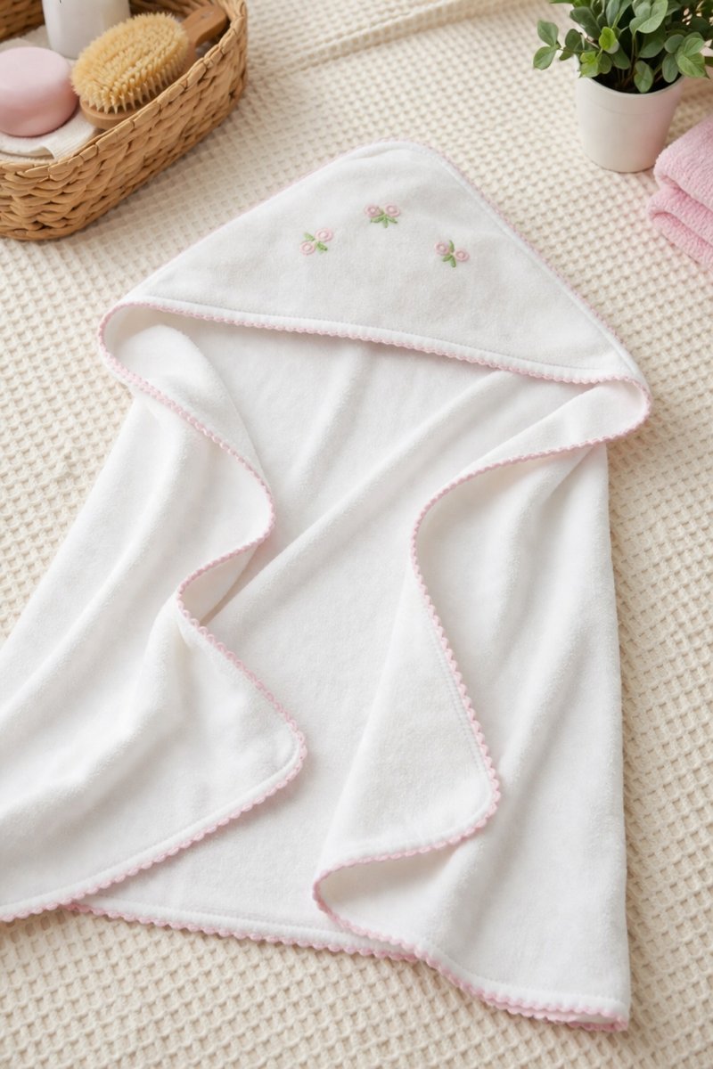 Toallon de Tawel Capucha Bordada con Picot
