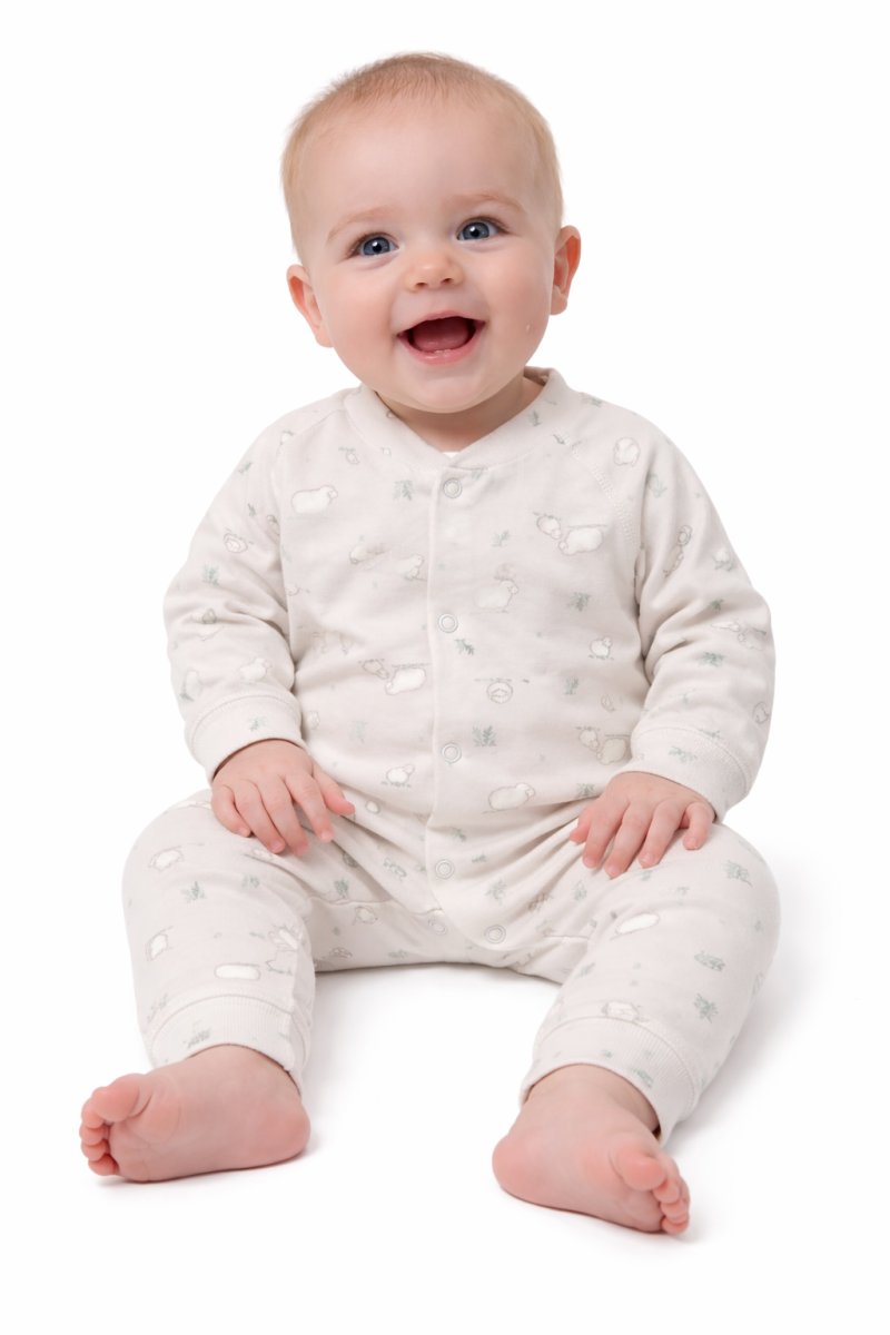 Enterito Manga larga con pie estampado ovejitas