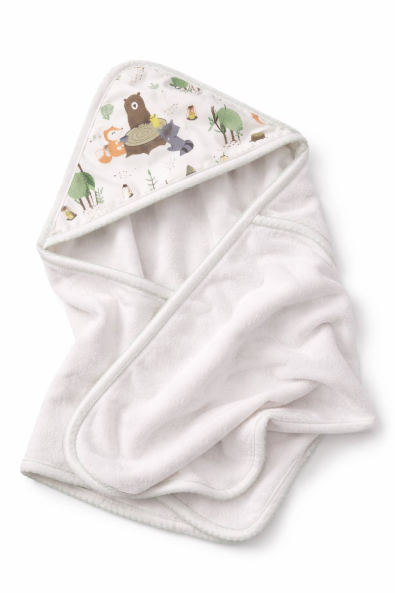 Toallon de Towel Capucha Estampada con Picot