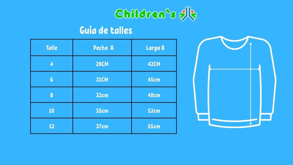 Guia de talles Remera Termica Premiun Manga Larga Estampada