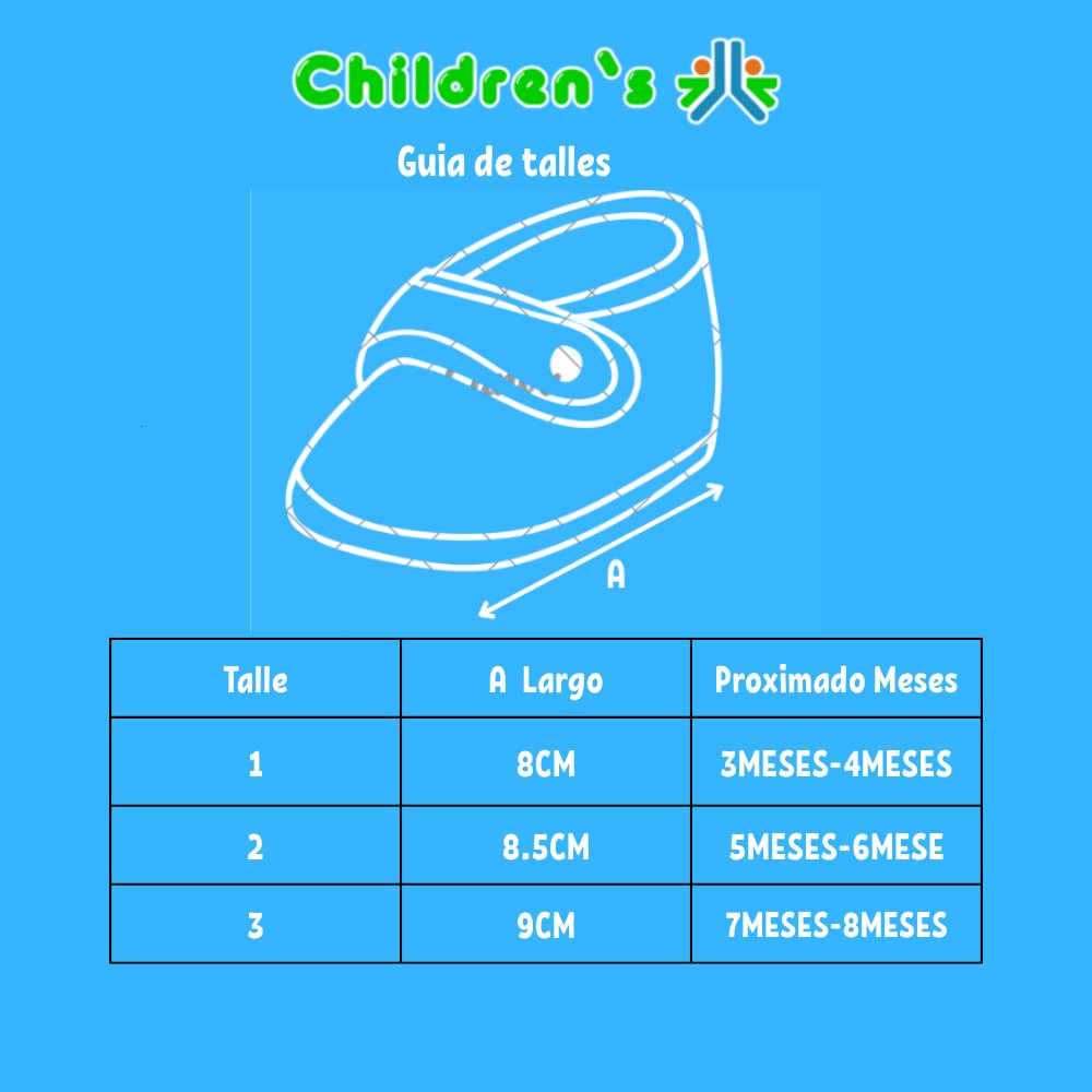 Guia de talles Botita Bebe Gamuza Corderito