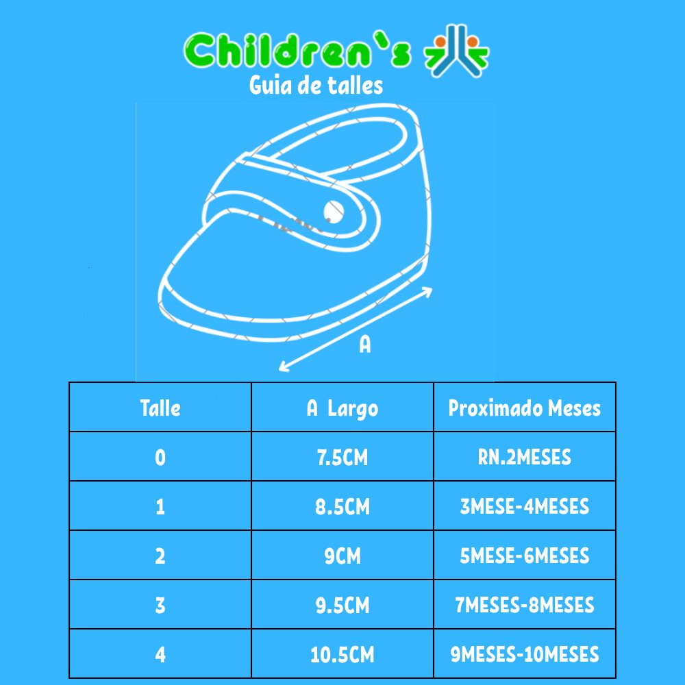 Guia de talles Zapatilla Corderoy Cordon no Caminantes